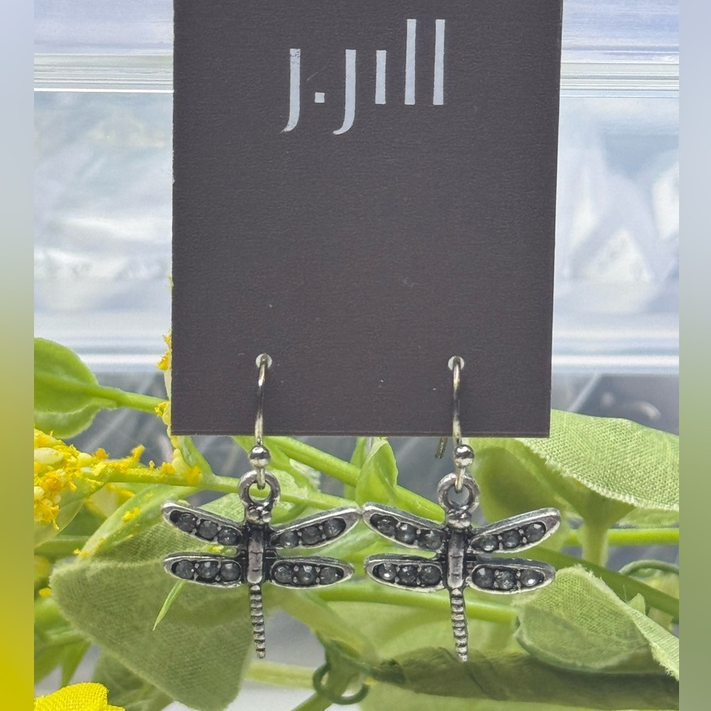 J. Jill Silver and Black Dragonfly Earrings